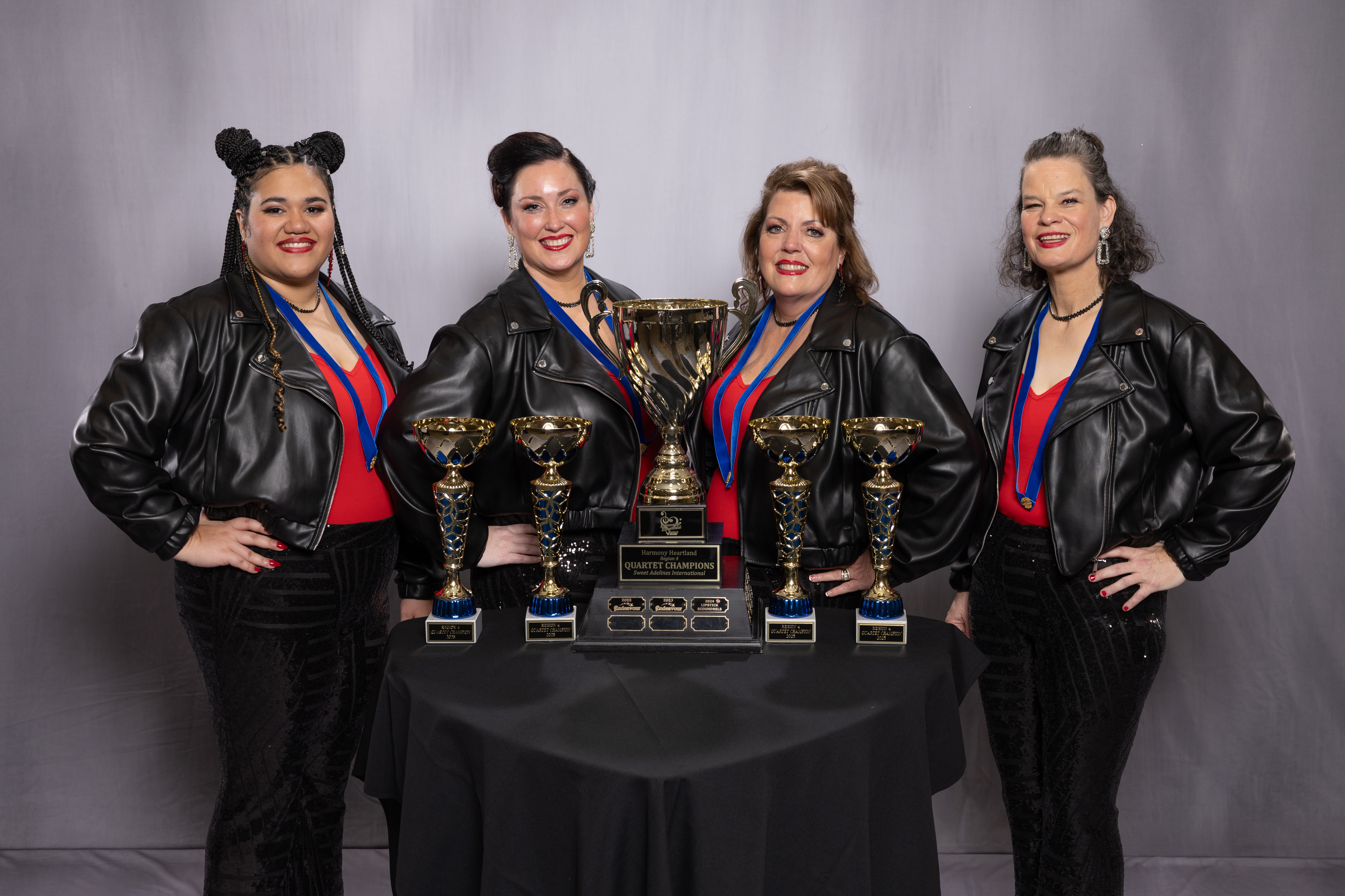 Lipstick Scoundrels 2025 Regional Champion Quartet